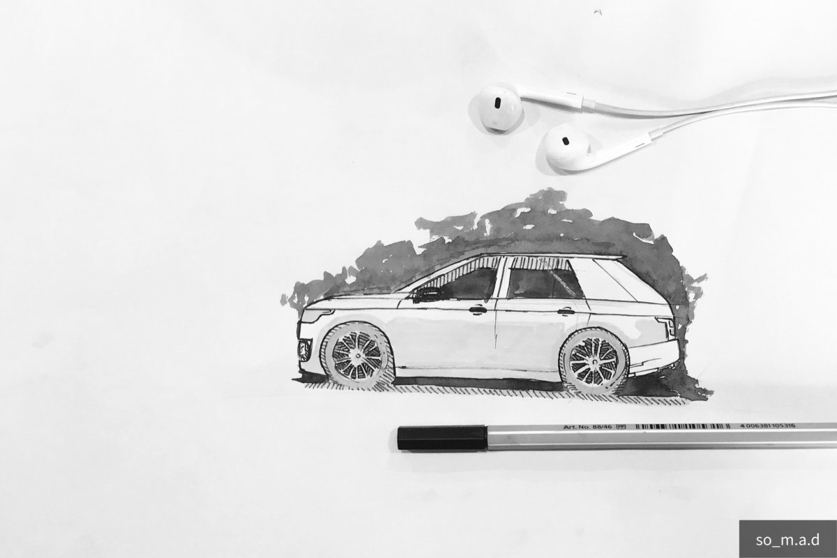 1200x800 Land Rover Sketch - Land Rover Sketch