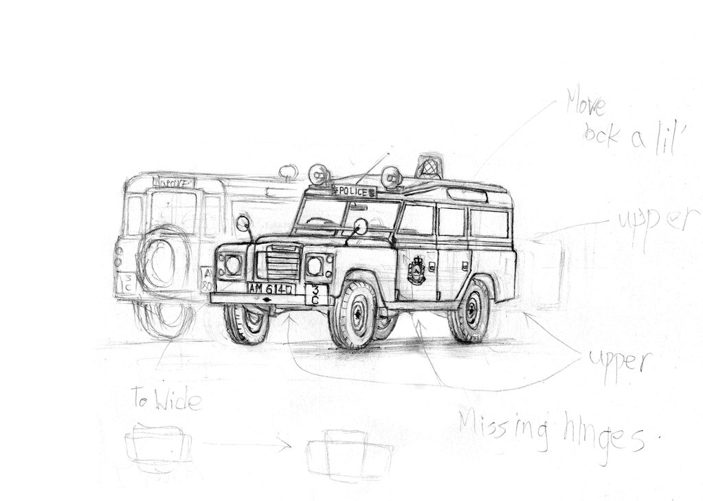 1023x729 Rhkp Land Rover Rough Sketch By Yanpictures - Land Rover Sketch