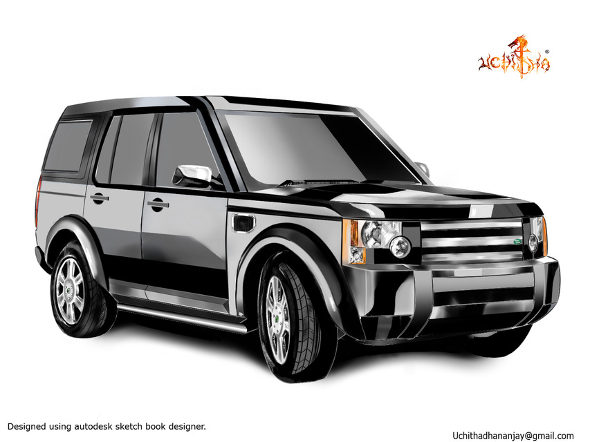 853x640 Landrover Discovery 3...sketch Book Designer Project 3d Cad - Land Rover Sketch