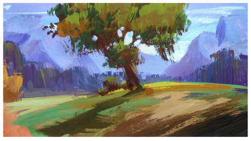 500x280 Land Sketch Color Rough For Spirit Stallion Of The Cimarron - Land Sketch