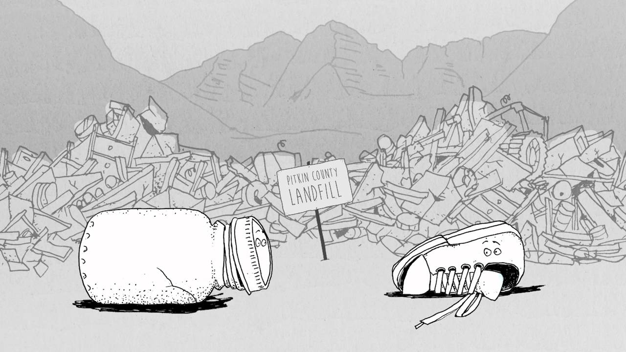 1280x720 Landfill Shoe And Mason Jar - Landfill Sketch