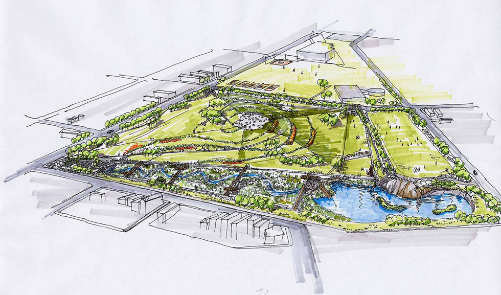 980x577 The Digital Research Library Of Illinois History Stearns - Landfill Sketch