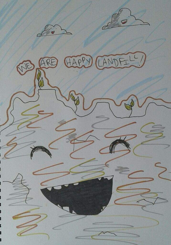 716x1024 We Are Happy Landfill Gorillaz Amino - Landfill Sketch