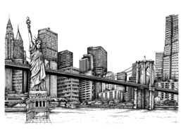 260x184 Download Landmark Clipart Skyline Drawing Sketch Skyline,drawing - Landmark Sketch