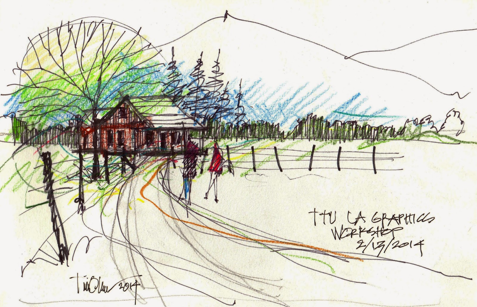 1600x1032 Urban Sketchers Texas A Great Time Sketching With Texas Tech - Landscape Architecture Sketches