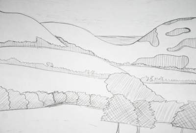 400x272 Pictures Simple Nature Sketch, - Landscape Simple Sketch