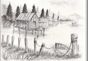 300x210 Sketch Of Landscape - Landscape Simple Sketch
