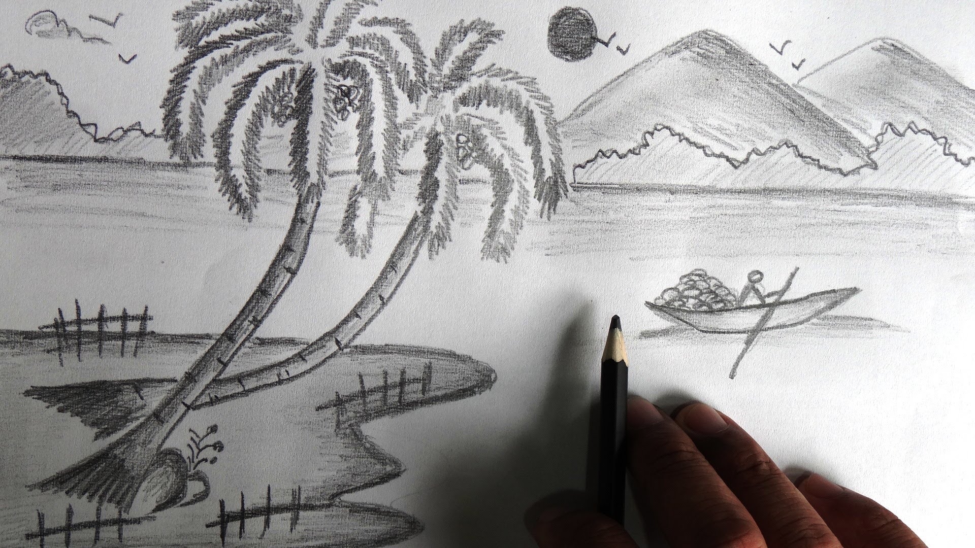 Featured image of post Easy Pencil Drawing Pictures Of Scenery : They give the order in which to make the various strokes of the pencil.