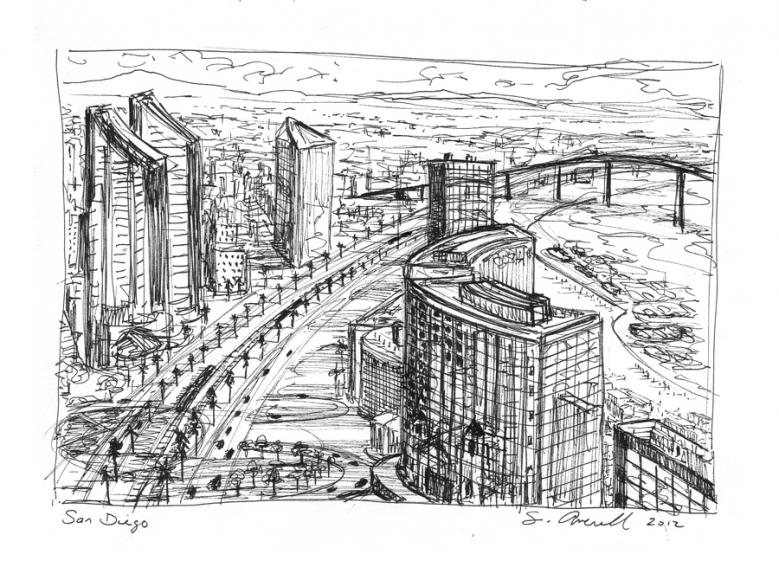 779x580 Sue Averell Colorful Paintings, Drawings, Urban Landscape And - Landscape Sketch Artists