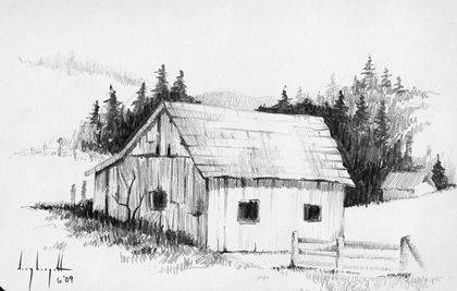 420x267 Photos Sketch Pencil Landscape, - Landscape Sketches