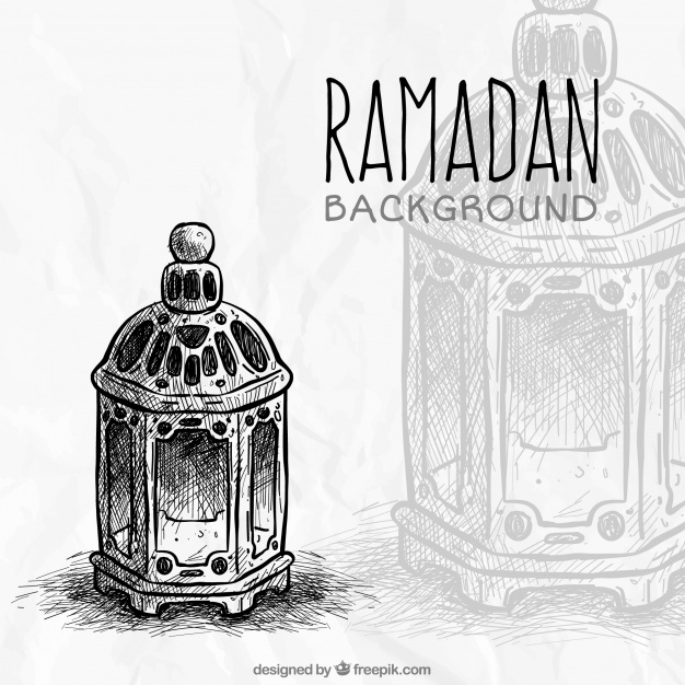 626x626 Lantern Sketch Ramadan Background Stock Images - Lantern Sketch