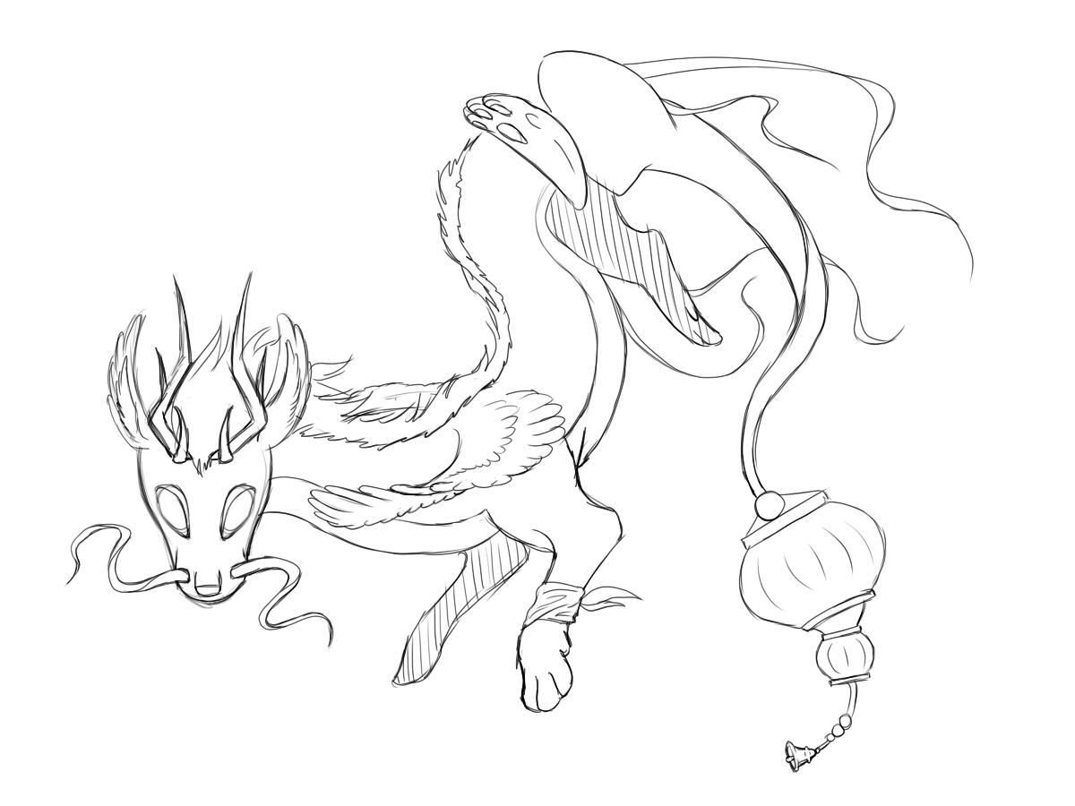 1200x900 Sketch Chinese Lantern Weasyl - Lantern Sketch