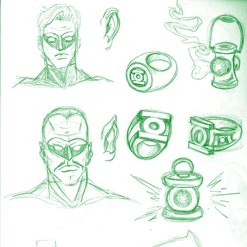 500x500 Cup Doodle More Green Lantern Sketches - Lantern Sketch