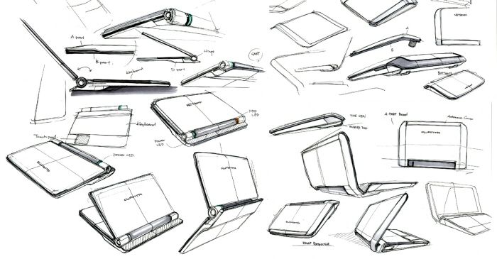 700x365 Laptop Design Sketch Notebook Computer Sketches - Laptop Sketch