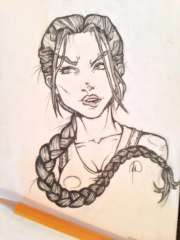 Lara Croft Sketch At Paintingvalley Com Explore Collection Of Lara Croft Sketch