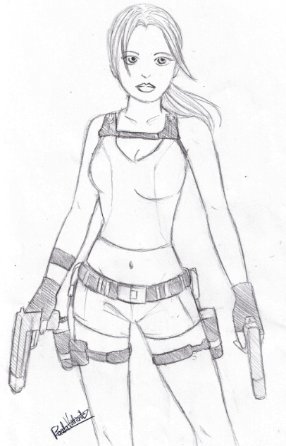 Lara Croft Sketch At Paintingvalley Com Explore Collection Of Lara Croft Sketch