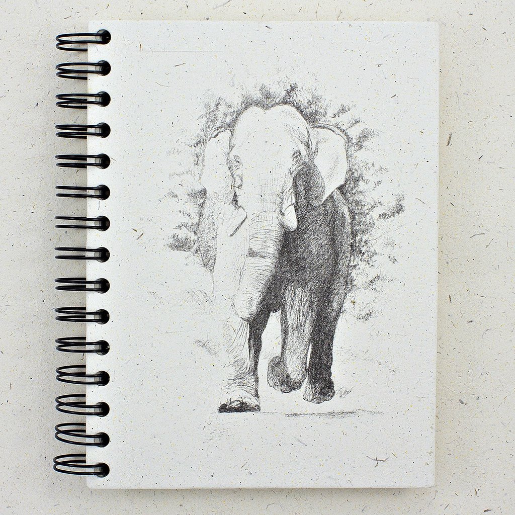 1024x1024 Mr. Ellie Pooh Elephant Sketch Large Notebook Journal Zee Bee - Large Sketches