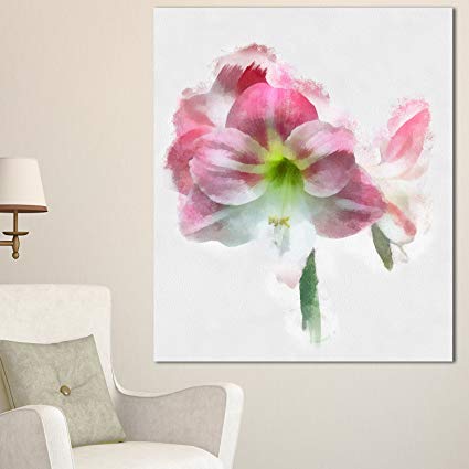425x425 Designart Mt13620 12 28 Pink Lily Flowers On White Sketch Extra - Large White Flower Sketch
