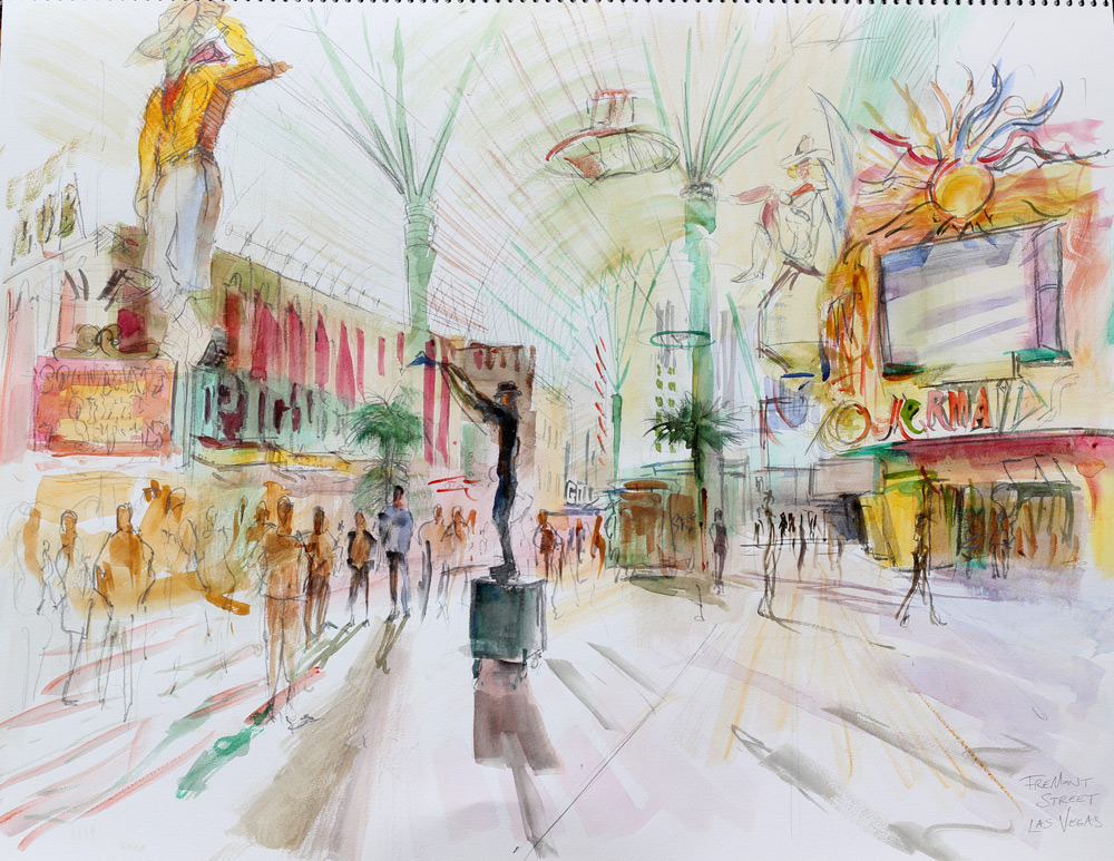 1000x773 Rob Pointon Artist Travel Blog The Vegas Sketches - Las Vegas Sketch