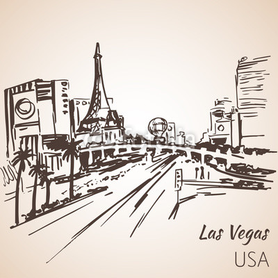 400x400 Las Vegas Cityscape Sketch. Buy Photos Ap Images Detailview - Las Vegas Skyline Sketch