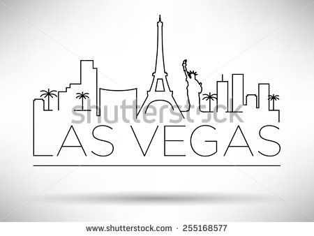 450x338 Las Vegas Skyline Line Drawing Scribbled! - Las Vegas Skyline Sketch