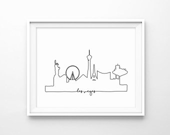 340x270 Vegas Skyline Etsy - Las Vegas Skyline Sketch