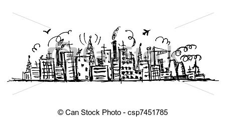 450x233 Cityscape Clipart Las Vegas Skyline - Las Vegas Skyline Sketch