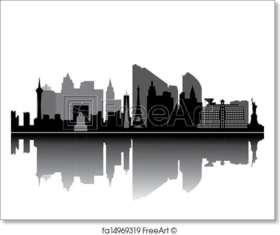 560x470 Free Art Print Of Las Vegas Skyline Freeart Fa14969319 - Las Vegas Skyline Sketch