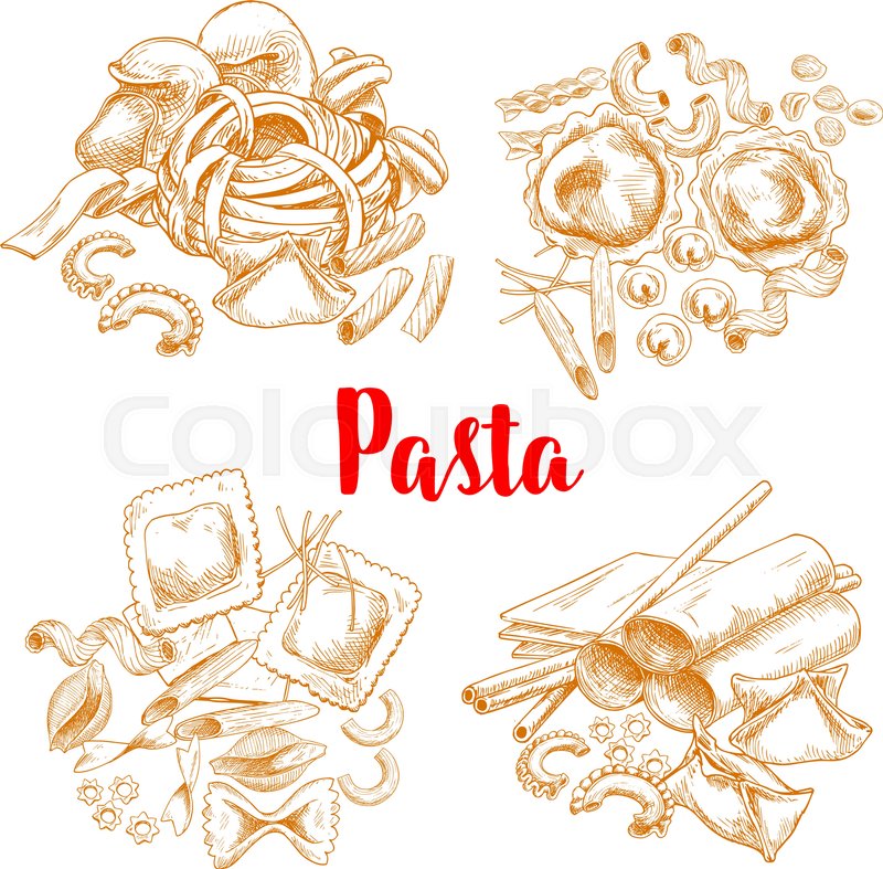 800x787 Italian Pasta Sketch Poster Or Menu Design Vector Template For - Lasagna Sketch