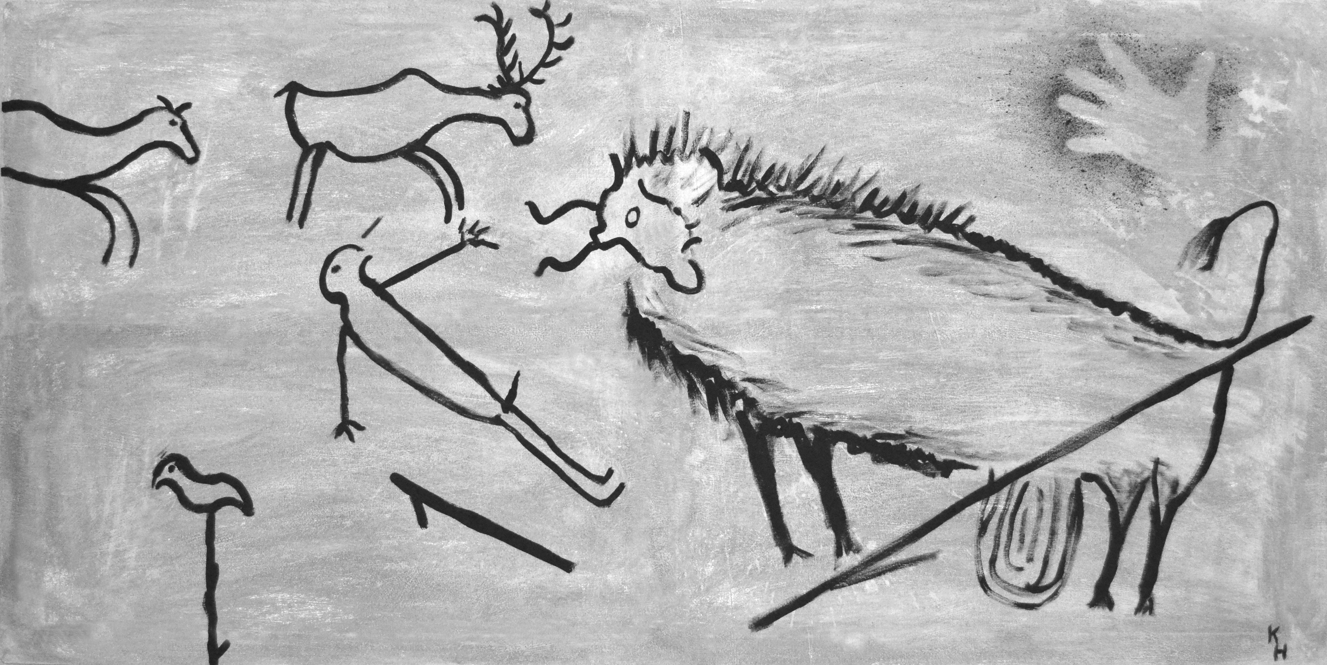 4612x2312 Free Images Abstract, Animal, Painting, Interior Design, Sketch - Lascaux Sketch