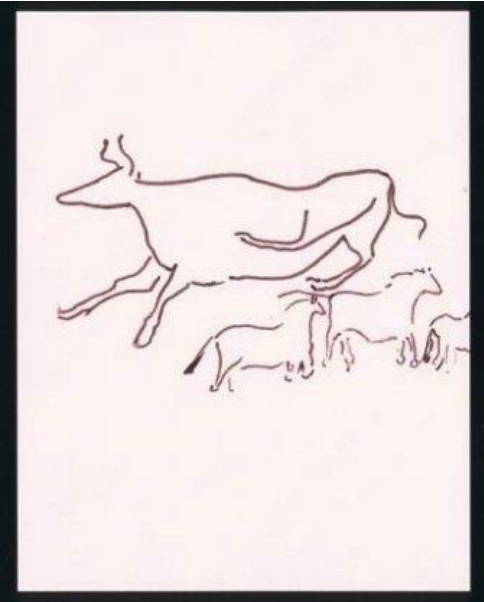 484x602 Leaping Axial Diverticule, Lascaux, France. Download - Lascaux Sketch