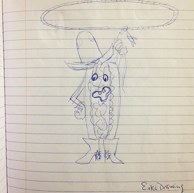 640x637 Brika Brack Thoughts On Twitter My Rendering Of A Twinkie Cowboy - Lasso Sketch