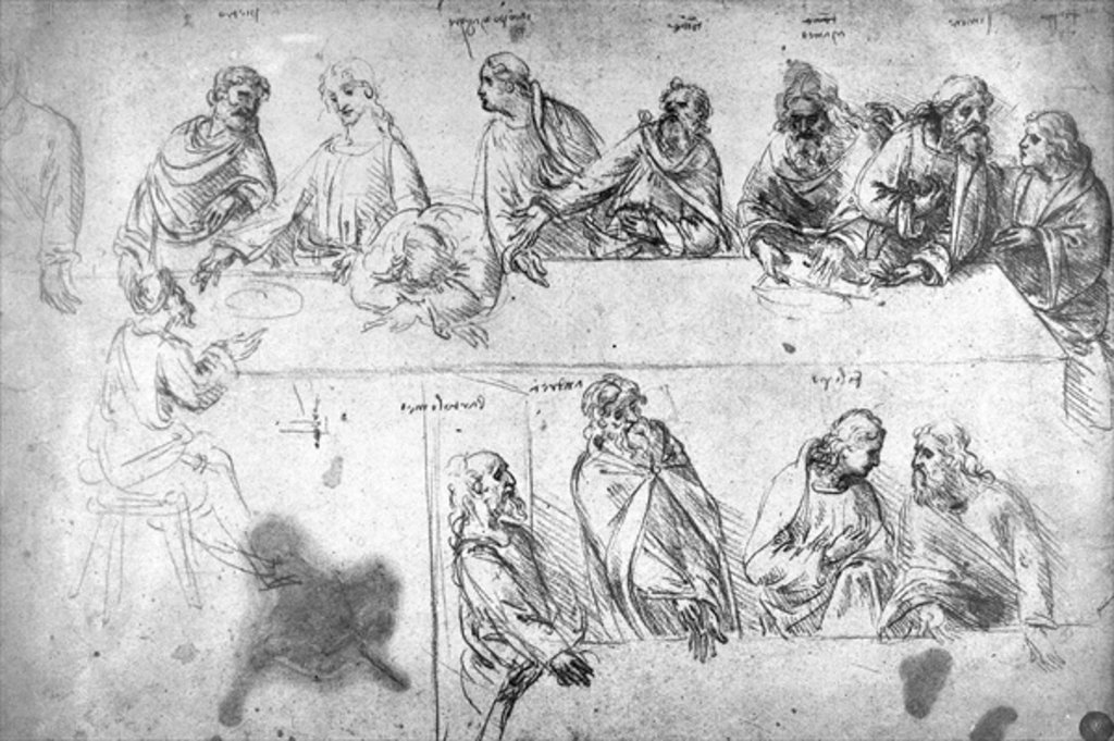 1024x681 Preparatory Drawing For The Last Supper Posters Amp Prints By - Last Supper Sketch