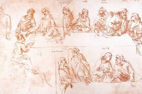 473x315 Sketch For The Last Supper Photographic Print By Sheila Terry - Last Supper Sketch