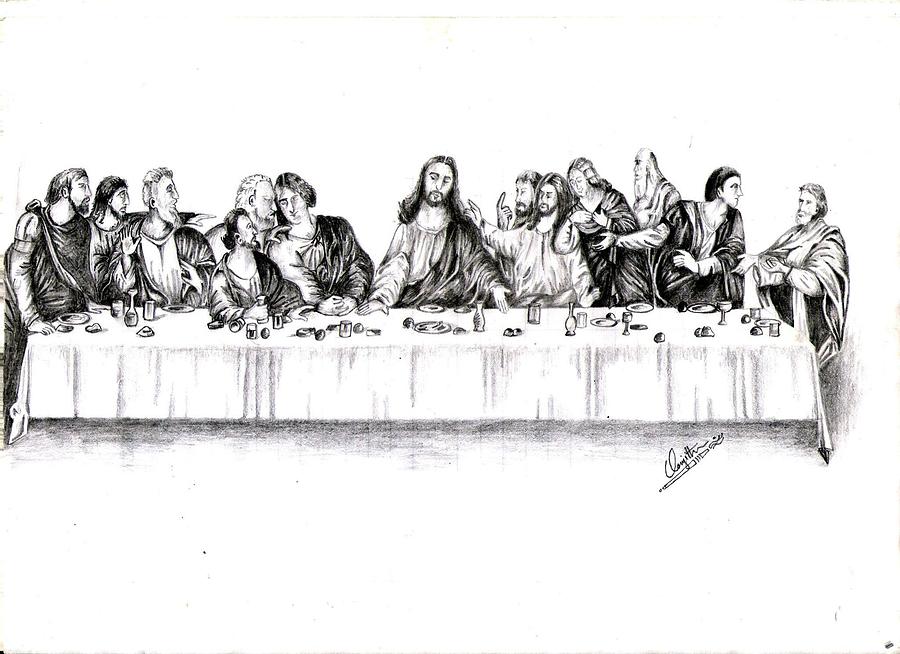 Last Supper Sketch at PaintingValley.com | Explore collection of Last ...