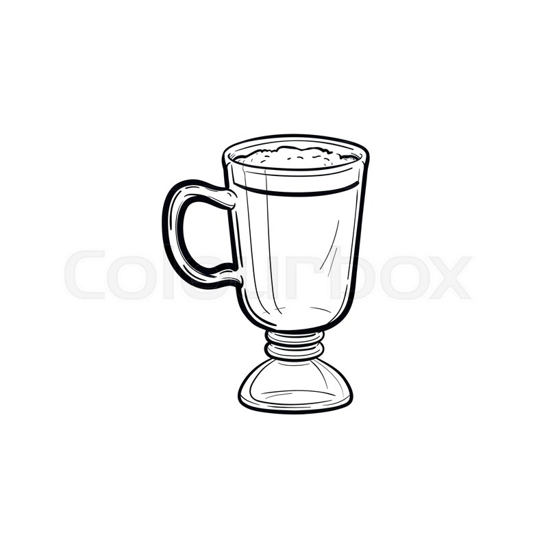 800x800 Coffee Latte Hand Drawn Outline Doodle Icon. Delicious Latte - Latte Sketch