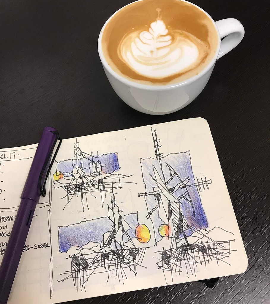 909x1024 Monday Sketch, Latte And The Lilac Safari - Latte Sketch
