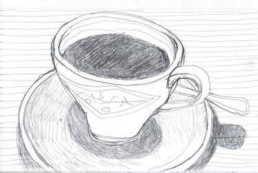 375x251 Saatchi Art Latte Drawing By Philip Absolon - Latte Sketch