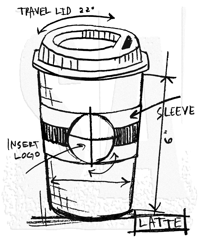 668x800 Tim Holtz Wood Mounted Stamp - Latte Sketch