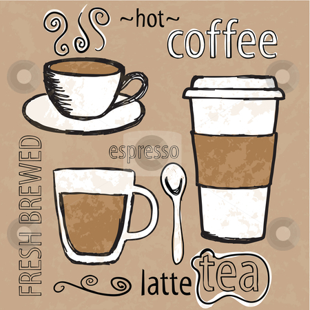 450x450 Cafe Sketches Stock Vector - Latte Sketch