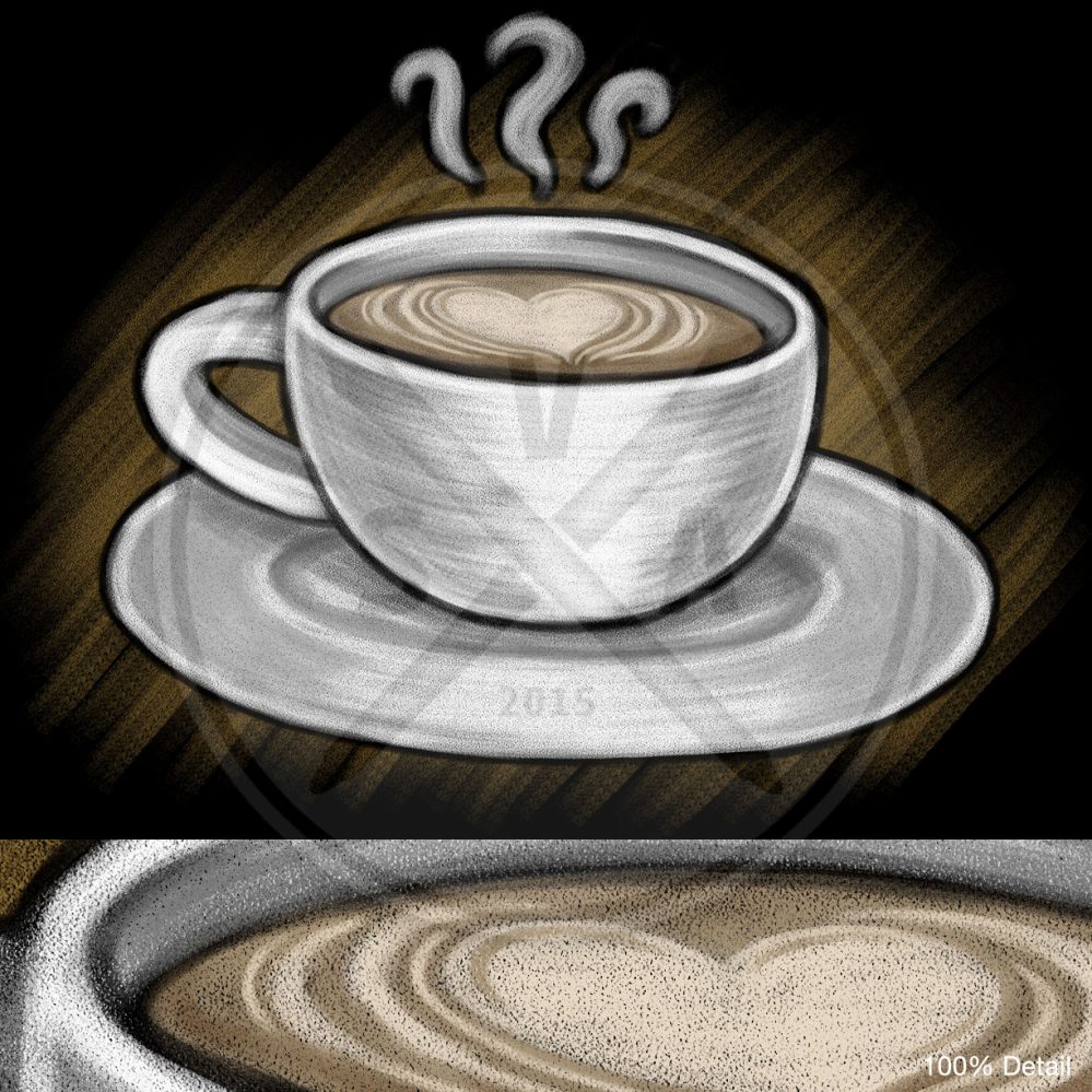 999x999 Chalkboard Sketch Of Latte With Heart Shaped Froth - Latte Sketch