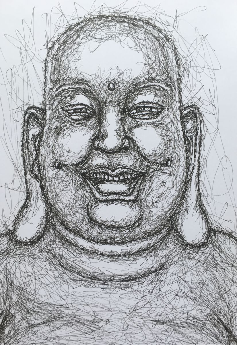 826x1200 Laughing Buddha - Laughing Buddha Sketch