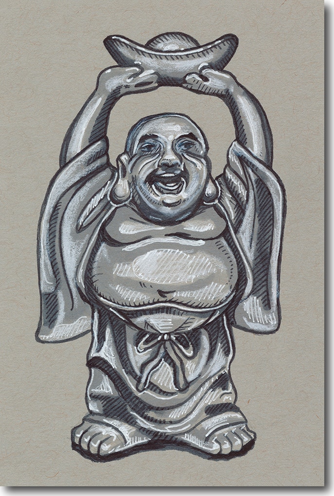 687x1020 Laughing Buddha - Laughing Buddha Sketch