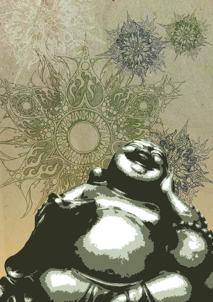 724x1024 Laughing Buddha Part Of A Series Looking - Laughing Buddha Sketch
