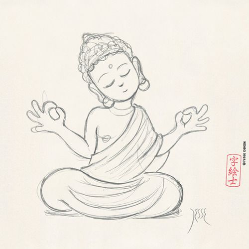 500x500 Buddha Sketch By 7e55e - Laughing Buddha Sketch