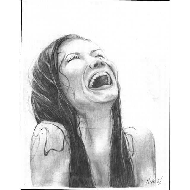 640x640 Image Result For Sketch Of Girl Laughing Drawing - Laughing Sketch