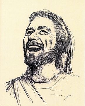 290x359 My Favorite Sketch Of Jesus. Jesus Laughing Art Jamir - Laughing Sketch