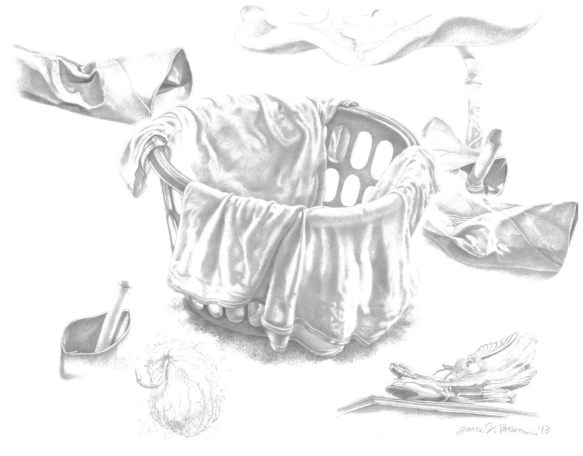 1200x940 Drawing Sketch 9, Various Laundry Room Items (Original Art By - Laundry Sketch