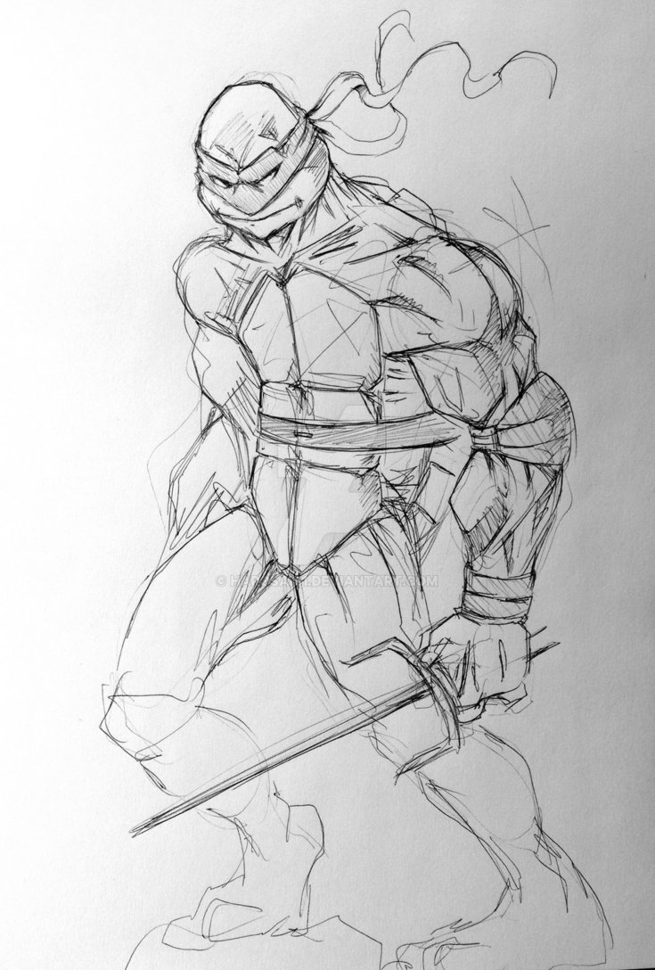 735x1088 Tmnt Raphael Laundry Sketch By Harosais1 - Laundry Sketch
