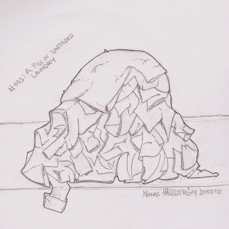 736x736 Draw An Unfolded Pile Of Laundry - Laundry Sketch